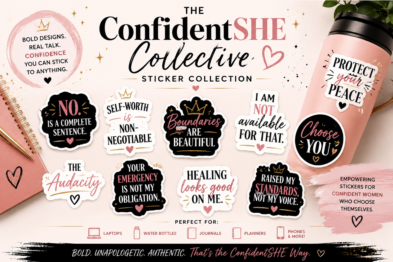 "The ConfidentSHE Collective™ | Empowering Boundary & Confidence Stickers