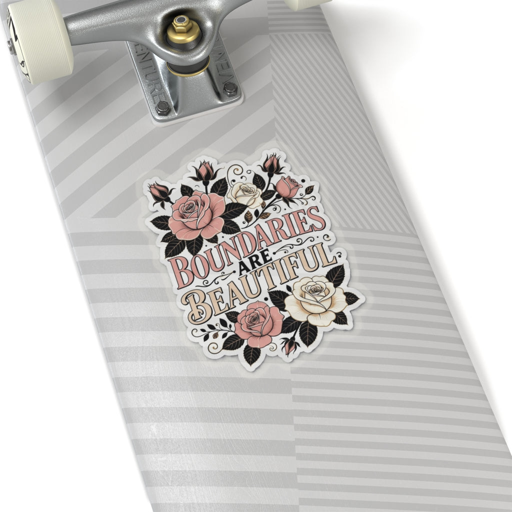 Boundary Sticker — "Boundaries Are Beautiful" Kiss-Cut Sticker